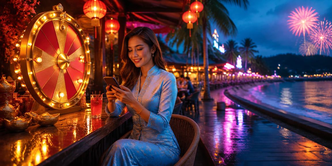 Meja roulette dengan tema tradisional di Langkawi